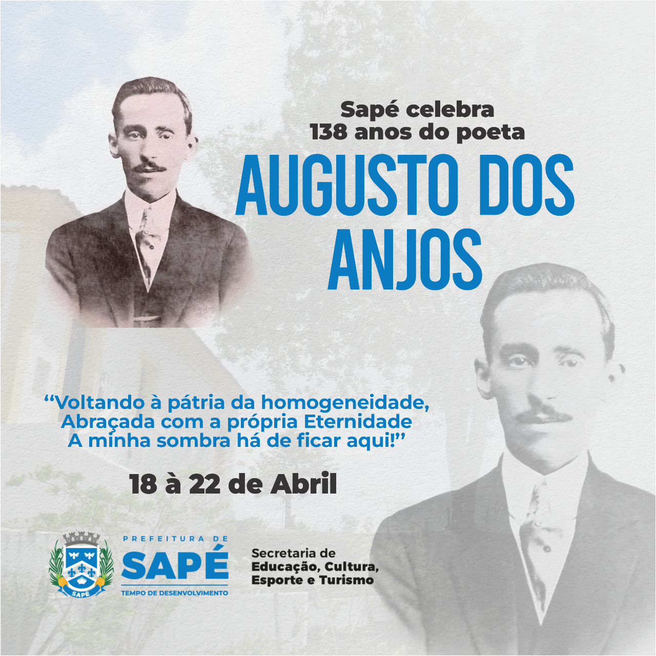Sapé celebra 138 anos do nascimento de Augusto dos Anjos - Giovanni ...